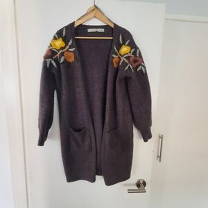 Embroidered flower sweater